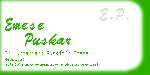 emese puskar business card